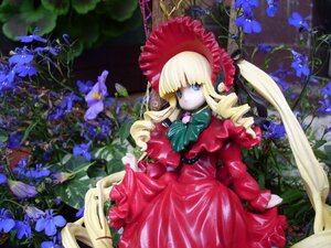 Rating: Safe Score: 0 Tags: 1girl bangs blonde_hair blue_eyes blue_flower bonnet bow bowtie bug butterfly doll dress drill_hair expressionless flower insect long_hair long_sleeves looking_at_viewer pink_flower red_dress shinku solo very_long_hair User: admin