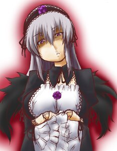 Rating: Safe Score: 0 Tags: 1girl dress frills hairband image lolita_hairband long_hair long_sleeves looking_at_viewer pink_eyes silver_hair solo suigintou upper_body User: admin