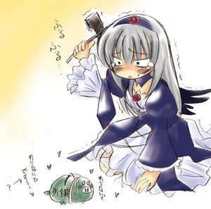 Rating: Safe Score: 0 Tags: 1girl black_wings chibi dress frills hairband image long_hair long_sleeves musical_note silver_hair solo suigintou trembling wings User: admin