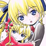 Rating: Safe Score: 0 Tags: blonde_hair blue_eyes face hair_ribbon image long_hair multiple_girls ribbon shinku solo User: admin