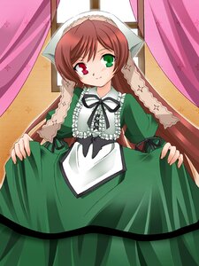 Rating: Safe Score: 0 Tags: 1girl black_ribbon brown_hair curtains dress frills green_dress green_eyes heterochromia image long_hair long_sleeves looking_at_viewer red_eyes ribbon skirt_hold smile solo suiseiseki twintails very_long_hair User: admin