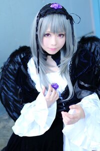 Rating: Safe Score: 0 Tags: 1girl blurry blurry_background closed_mouth depth_of_field dress flower gothic_lolita hairband lips lolita_fashion long_sleeves looking_at_viewer red_eyes rose silver_hair smile solo suigintou User: admin