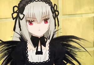 Rating: Safe Score: 0 Tags: 1girl bangs black_dress black_ribbon black_wings detached_collar dress eyebrows_visible_through_hair hairband image long_hair long_sleeves looking_at_viewer red_eyes ribbon silver_hair solo suigintou User: admin