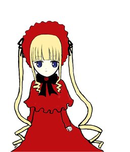 Rating: Safe Score: 0 Tags: 1girl bangs blonde_hair blue_eyes bonnet bow bowtie chibi dress flower full_body image long_hair long_sleeves looking_at_viewer red_dress rose shinku sidelocks simple_background solo standing twintails very_long_hair white_background User: admin