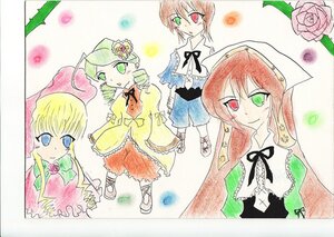 Rating: Safe Score: 0 Tags: blonde_hair blue_dress bow bowtie brown_hair dress flower frills green_eyes hat head_scarf heterochromia hina_ichigo image long_hair long_sleeves looking_at_viewer multiple multiple_girls pink_bow pink_flower red_eyes red_rose rose shinku siblings sisters smile souseiseki suigintou suiseiseki tagme traditional_media twintails User: admin