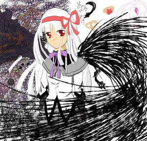 Rating: Safe Score: 0 Tags: 1girl akemi_homura akuma_homura black_wings feathered_wings feathers hair_ribbon hairband image long_hair looking_at_viewer magical_girl red_eyes red_ribbon ribbon solo suigintou text_focus very_long_hair wings User: admin