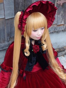 Rating: Safe Score: 0 Tags: 1girl bangs blonde_hair closed_eyes dress flower lips long_hair red_dress red_flower red_rose rose shinku smile solo twintails User: admin