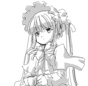 Rating: Safe Score: 0 Tags: 1girl bangs closed_mouth dress drill_hair eyebrows_visible_through_hair holding image long_hair long_sleeves looking_at_viewer monochrome shinku simple_background sketch solo upper_body white_background User: admin