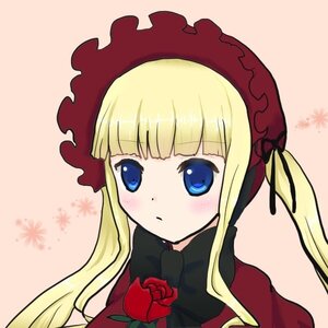 Rating: Safe Score: 0 Tags: 1girl bangs blonde_hair blue_eyes blunt_bangs blush bonnet bow bowtie flower image long_hair long_sleeves looking_at_viewer pink_background red_flower red_rose rose shinku sidelocks simple_background solo twintails upper_body User: admin