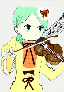 Rating: Safe Score: 0 Tags: 1girl beamed_eighth_notes dress eighth_note green_hair image instrument kanaria long_sleeves music musical_note playing_instrument quarter_note solo upper_body violin User: admin