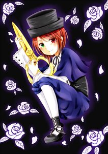 Rating: Safe Score: 0 Tags: 1girl dress flower green_eyes hat heterochromia image long_sleeves pantyhose petals pink_rose red_eyes rose rose_petals short_hair smile solo souseiseki top_hat white_flower white_rose User: admin