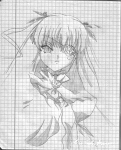Rating: Safe Score: 0 Tags: 1girl barasuishou chain-link_fence fence greyscale image looking_at_viewer monochrome plaid plaid_background sketch solo tile_wall User: admin