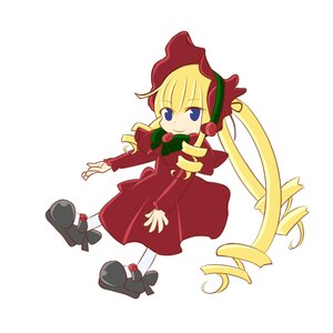 Rating: Safe Score: 0 Tags: 1girl black_footwear blonde_hair blue_eyes bonnet bow bowtie dress drill_hair flower full_body green_bow image long_hair long_sleeves looking_at_viewer red_dress rose shinku shoes simple_background solo twin_drills twintails white_background User: admin