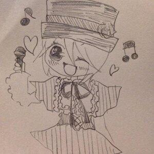Rating: Safe Score: 0 Tags: 1girl beamed_eighth_notes capelet dress eighth_note frills heart image long_sleeves microphone monochrome music musical_note one_eye_closed open_mouth photo ribbon short_hair singing smile solo souseiseki top_hat traditional_media User: admin