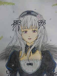 Rating: Safe Score: 0 Tags: 1girl black_ribbon choker dress flower hairband image juliet_sleeves long_hair long_sleeves looking_at_viewer marker_(medium) petals pink_eyes puffy_sleeves ribbon silver_hair solo suigintou traditional_media upper_body User: admin