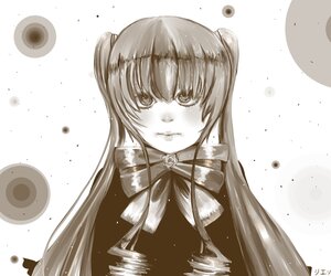 Rating: Safe Score: 0 Tags: 1girl closed_mouth image long_hair monochrome shinku solo twintails upper_body User: admin