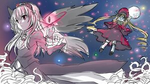 Rating: Safe Score: 0 Tags: 1girl black_wings blonde_hair dress flower full_moon image long_hair long_sleeves moon multiple_girls night pair red_dress red_eyes shinku sky standing suigintou very_long_hair wings User: admin