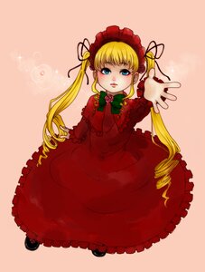 Rating: Safe Score: 0 Tags: 1girl blonde_hair blue_eyes bonnet dress drill_hair flower frills full_body image long_hair red_dress rose shinku shoes solo twintails very_long_hair User: admin