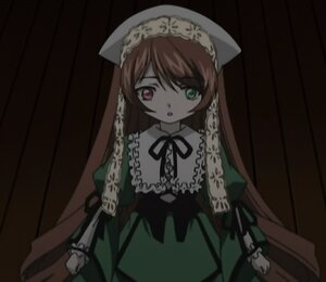 Rating: Safe Score: 0 Tags: 1girl black_ribbon brown_hair dress frills green_dress heterochromia image long_hair long_sleeves looking_at_viewer open_mouth red_eyes ribbon solo suiseiseki very_long_hair User: admin