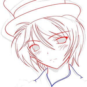 Rating: Safe Score: 0 Tags: 1girl bangs blush closed_mouth eyebrows_visible_through_hair hair_between_eyes hat image looking_at_viewer monochrome portrait simple_background sketch solo souseiseki striped white_background User: admin