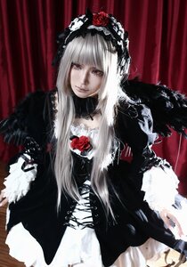 Rating: Safe Score: 0 Tags: 1girl bangs black_dress blunt_bangs closed_mouth curtains dress flower fur_trim gothic_lolita hairband lace lolita_fashion lolita_hairband long_hair looking_at_viewer red_eyes red_flower red_rose rose solo suigintou white_hair User: admin