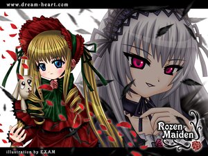 Rating: Safe Score: 0 Tags: 2girls blonde_hair blue_eyes bonnet dress drill_hair flower hairband image letterboxed long_hair long_sleeves looking_at_viewer multiple_girls pair petals red_dress rose rose_petals shinku silver_hair suigintou User: admin