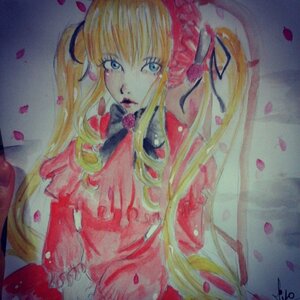 Rating: Safe Score: 0 Tags: 1girl blonde_hair blue_eyes flower hair_ribbon image long_hair marker_(medium) petals photo rose rose_petals shikishi shinku signature solo traditional_media watercolor_(medium) User: admin