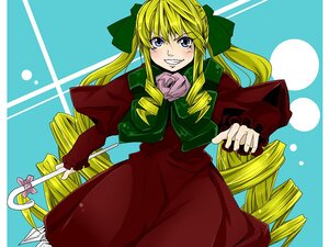 Rating: Safe Score: 0 Tags: 1girl blonde_hair blue_eyes bow capelet dress drill_hair green_bow green_neckwear grin image long_hair long_sleeves looking_at_viewer red_dress ringlets shinku smile solo teeth twin_drills User: admin