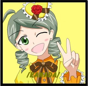 Rating: Safe Score: 0 Tags: 1girl ahoge drill_hair flower food green_eyes green_hair hat image kanaria letterboxed mini_hat mini_top_hat one_eye_closed open_mouth rose smile solo top_hat twin_drills v yellow_background User: admin