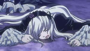 Rating: Safe Score: 0 Tags: 1girl closed_eyes dress flower frilled_sleeves frills hairband image long_hair long_sleeves open_mouth rose silver_hair solo suigintou very_long_hair wide_sleeves User: admin