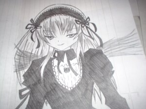 Rating: Safe Score: 0 Tags: 1girl detached_collar dress flower frills greyscale hairband image lolita_hairband long_hair long_sleeves looking_at_viewer monochrome ribbon smile solo suigintou upper_body very_long_hair wings User: admin