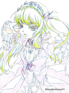 Rating: Safe Score: 0 Tags: 1girl blonde_hair dress flower frills gothic_lolita hairband image lolita_fashion lolita_hairband long_hair long_sleeves looking_at_viewer pink_eyes ribbon solo suigintou traditional_media User: admin