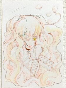 Rating: Safe Score: 0 Tags: 1girl eyepatch flower hair_flower hair_ornament image kirakishou long_hair rose smile solo traditional_media watercolor_(medium) yellow_eyes User: admin