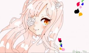 Rating: Safe Score: 0 Tags: 1girl flower hair_flower hair_ornament image kirakishou long_hair pink_eyes pink_hair rose smile solo twitter_username white_flower white_rose User: admin