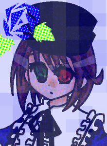 Rating: Safe Score: 0 Tags: 1girl abstract argyle argyle_background checkered checkered_background checkered_floor dress image pixel_art solo souseiseki User: admin