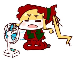 Rating: Safe Score: 0 Tags: 1girl blonde_hair bonnet chibi dress image long_hair open_mouth shinku solo twintails User: admin