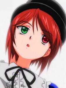 Rating: Safe Score: 0 Tags: 1girl auto_tagged bangs green_eyes hat image looking_at_viewer red_eyes red_hair short_hair simple_background solo souseiseki User: admin