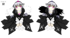 Rating: Safe Score: 0 Tags: 1girl dress flower frills hairband image multiple_views purple_eyes silver_hair solo suigintou wings User: admin