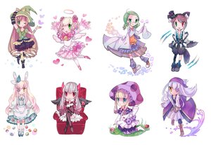 Rating: Safe Score: 0 Tags: 6+girls animal_ears blonde_hair blue_eyes bow cape dress feathers flower gloves green_eyes green_hair hat heterochromia image japanese_clothes long_hair multiple multiple_girls pink_hair purple_hair red_eyes silver_hair smile tagme tail very_long_hair white_wings wings User: admin