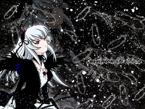 Rating: Safe Score: 0 Tags: 1girl black_ribbon black_wings detached_collar dress flower frills hairband image long_hair long_sleeves red_eyes ribbon rose silver_hair solo space suigintou wings User: admin