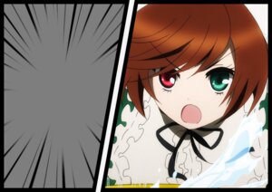 Rating: Safe Score: 0 Tags: 1girl :o bangs black_border black_ribbon brown_hair camera dress frills green_eyes heterochromia image letterboxed long_sleeves looking_at_viewer open_mouth red_eyes ribbon simple_background solo suiseiseki User: admin