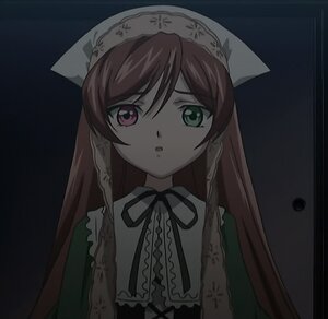 Rating: Safe Score: 0 Tags: 1girl :o bangs black_ribbon brown_hair dress frills green_dress green_eyes head_scarf heterochromia image long_hair long_sleeves looking_at_viewer neck_ribbon parted_lips red_eyes ribbon simple_background solo suiseiseki upper_body User: admin