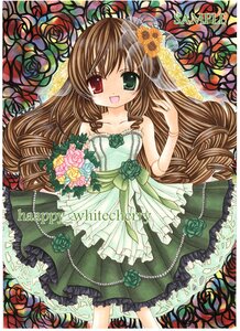 Rating: Safe Score: 0 Tags: 1girl :d brown_hair dress flower frills green_dress green_eyes heterochromia image long_hair open_mouth pink_rose plant red_eyes red_flower red_rose rose smile solo suiseiseki yellow_flower yellow_rose User: admin