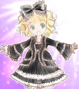 Rating: Safe Score: 0 Tags: 1girl :d black_dress blonde_hair bow dress frilled_sleeves frills full_body green_eyes hinaichigo image lace lolita_fashion long_sleeves looking_at_viewer open_mouth outstretched_arms short_hair smile solo User: admin
