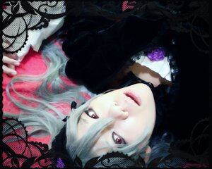 Rating: Safe Score: 0 Tags: 1girl flower gothic_lolita lips lolita_fashion long_hair red_eyes rose solo suigintou User: admin