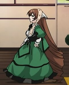 Rating: Safe Score: 0 Tags: 1girl apron brown_hair dress frills green_dress green_eyes image juliet_sleeves long_hair long_sleeves maid pantyhose profile puffy_sleeves solo standing suiseiseki very_long_hair User: admin