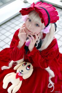 Rating: Safe Score: 0 Tags: 1girl bangs blonde_hair blue_eyes blurry blurry_background blurry_foreground bonnet closed_mouth depth_of_field dress hairband lolita_fashion lolita_hairband long_sleeves looking_at_viewer nail_polish red_dress shinku solo stuffed_animal User: admin