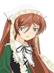 Rating: Safe Score: 0 Tags: 1girl black_ribbon brown_hair dress green_dress green_eyes head_scarf heterochromia image long_hair long_sleeves looking_at_viewer neck_ribbon red_eyes ribbon simple_background solo suiseiseki upper_body white_background User: admin