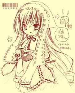 Rating: Safe Score: 0 Tags: 1girl capelet dress image long_hair long_sleeves looking_at_viewer monochrome ribbon simple_background solo suiseiseki very_long_hair User: admin