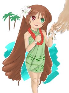 Rating: Safe Score: 0 Tags: 1girl blush brown_hair dress flower green_dress green_eyes heterochromia image jewelry long_hair open_mouth red_eyes smile solo solo_focus suiseiseki very_long_hair User: admin